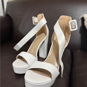Elegant White Platform Heels